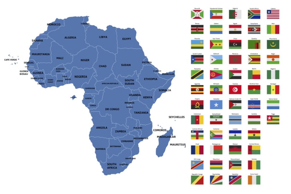 carte-afrique-drapeau
